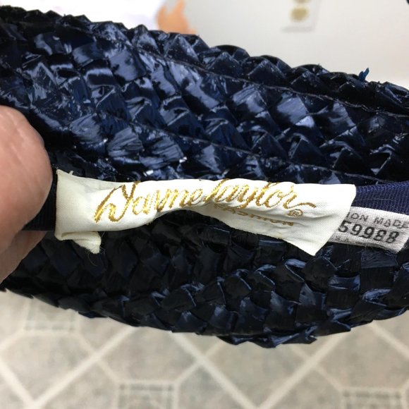 Vintage Black Straw Hat with Cherries by "Dayne Taylor" - Picture 6 of 6